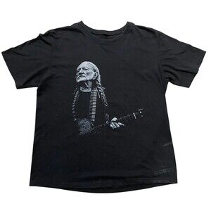 Willie Nelson In Spotlight On Stage Tour Concert Band Men’s M Black T Shirt